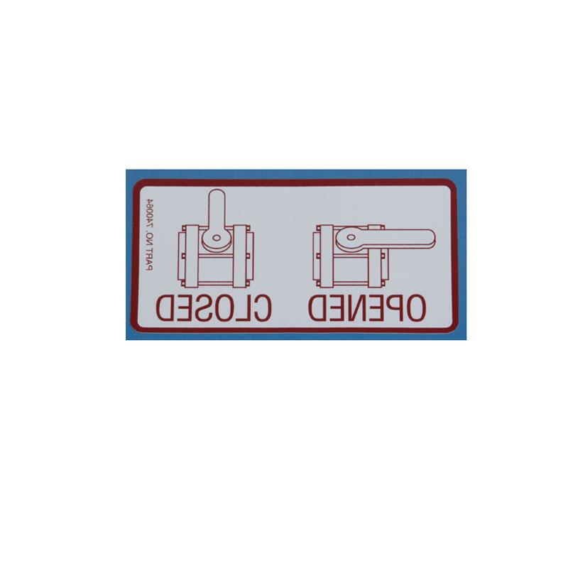 740064 Decal - Valve Open/Close for Tuff Tank II